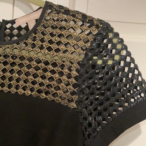 Banana republic black shift cocktail dress sz 6 - Picture 4 of 5